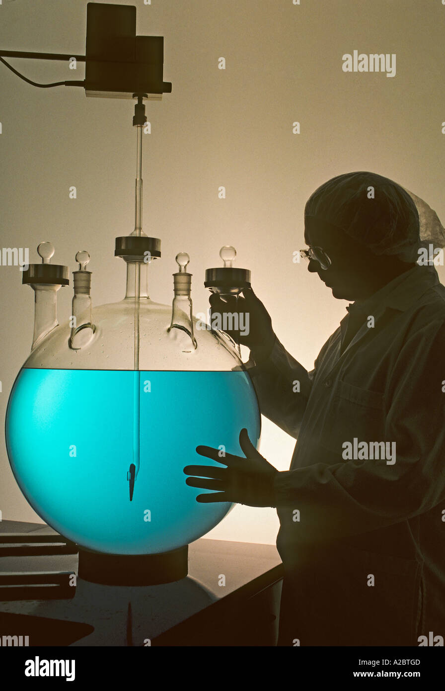 science laboratory oxidation flask Stock Photo