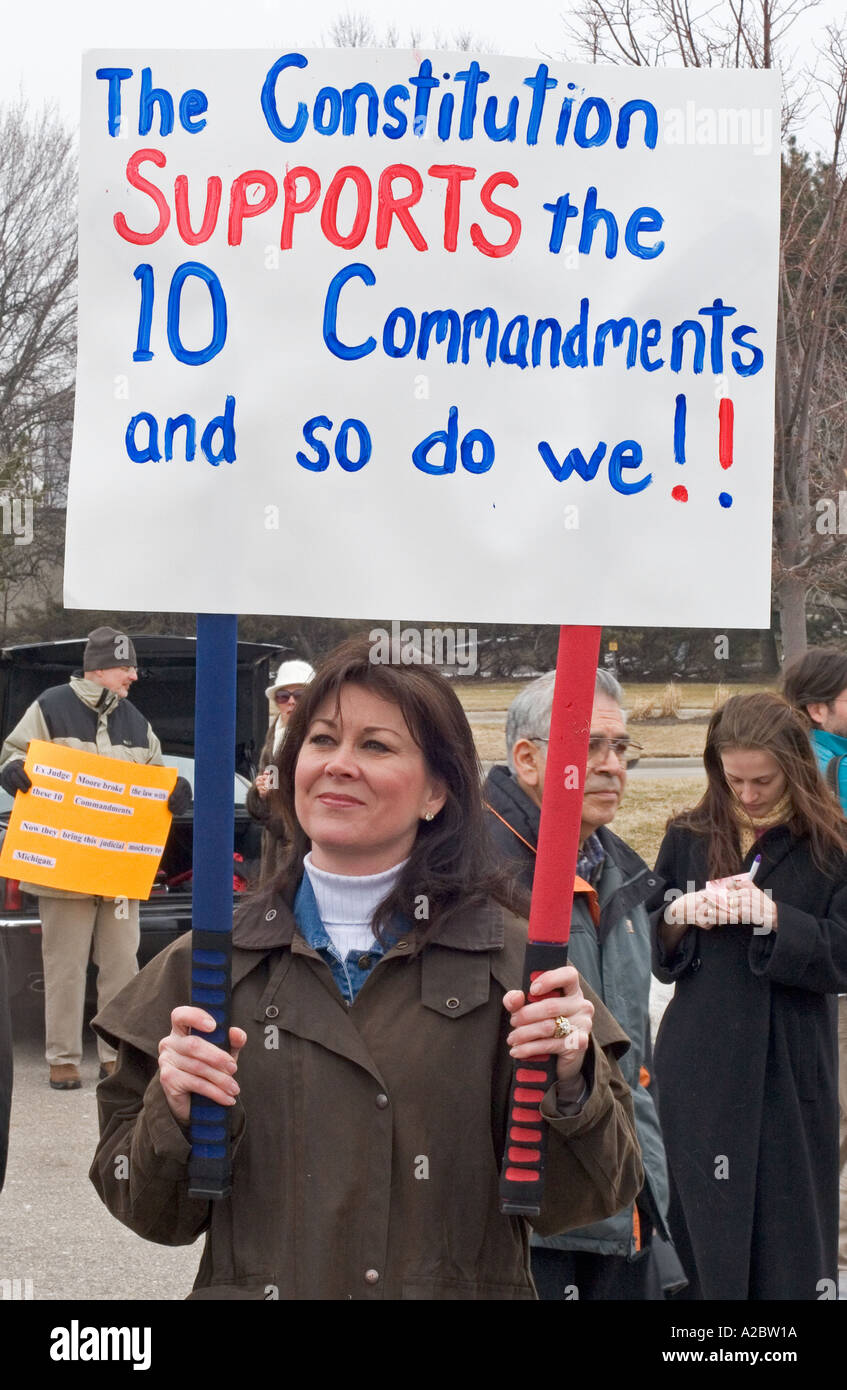 Activist Favors Display of Ten Commandments in Public Buildings Stock Photo