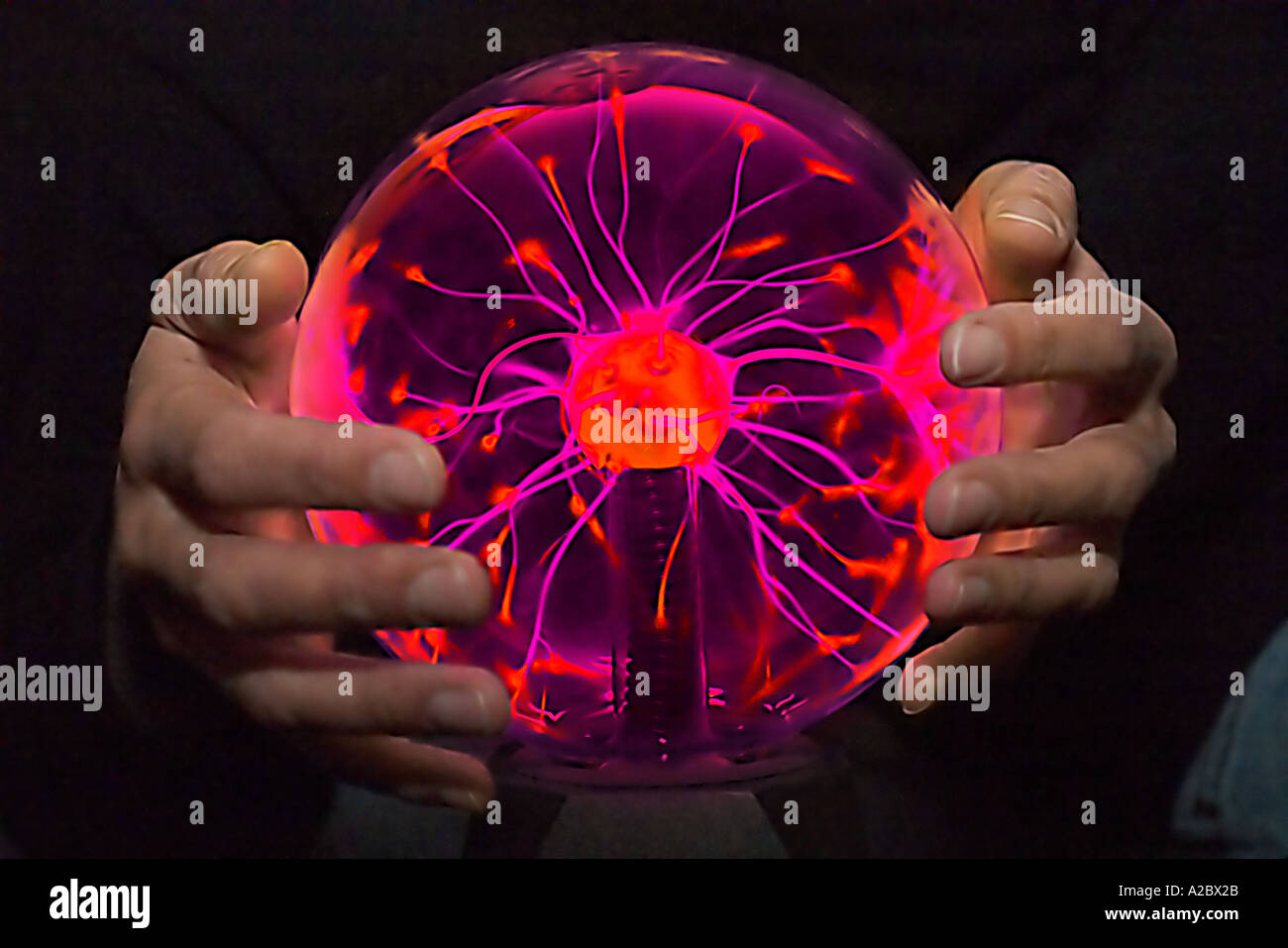 Hands holding Plasma Ball Stock Photo Alamy