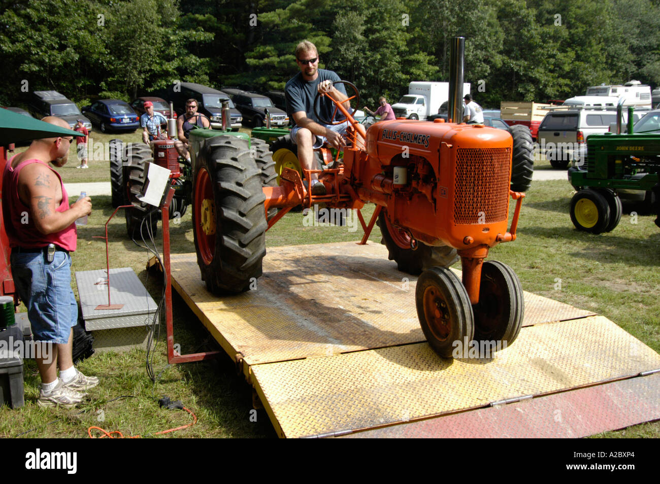 Tractor weigh in at Foster Old Home Days Foster Rhode Island USA Stock