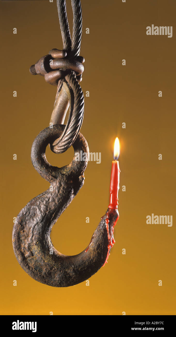 Rusty Hook With Birthday Candle Stock Photo Alamy
