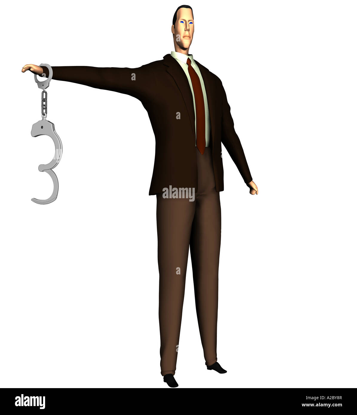 Businessman with handcuff Stock Photo