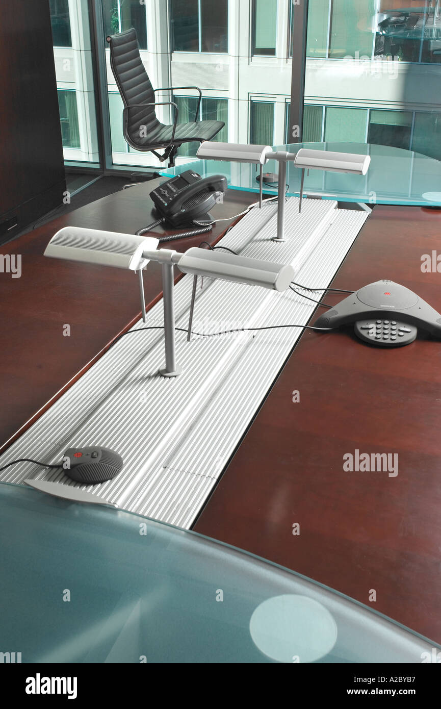 Conference Room Table High Tech Technology Stock Photo - Alamy
