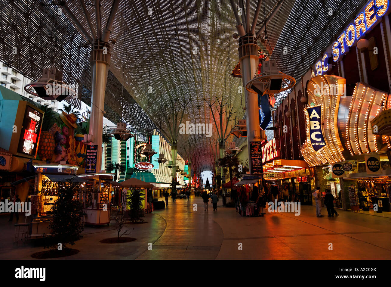 Stores and Casinos inside the Fremont Street Experience in Las Vegas