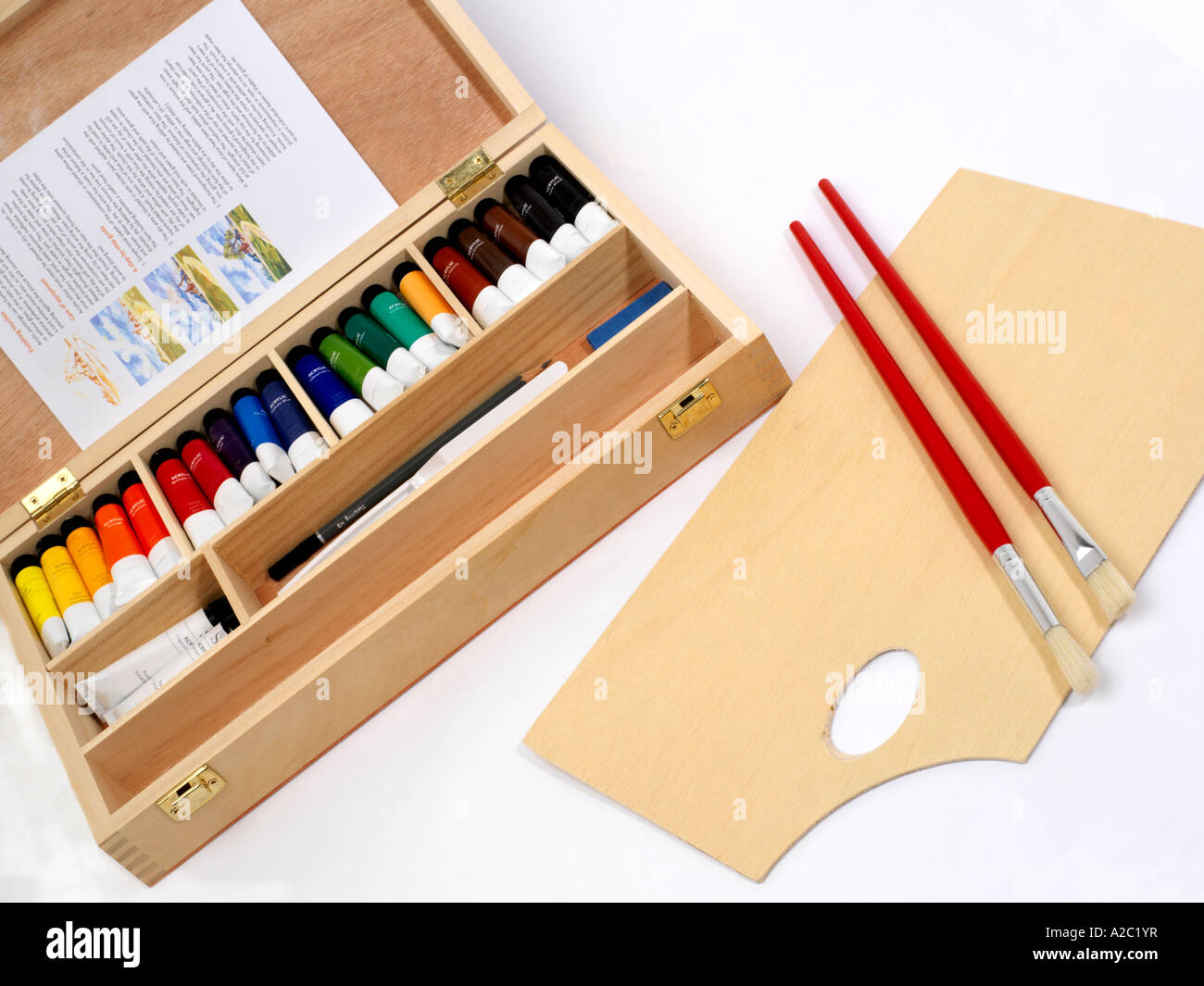 Paint Box, Easel, Paint Brush, Paints Stock Photo Alamy