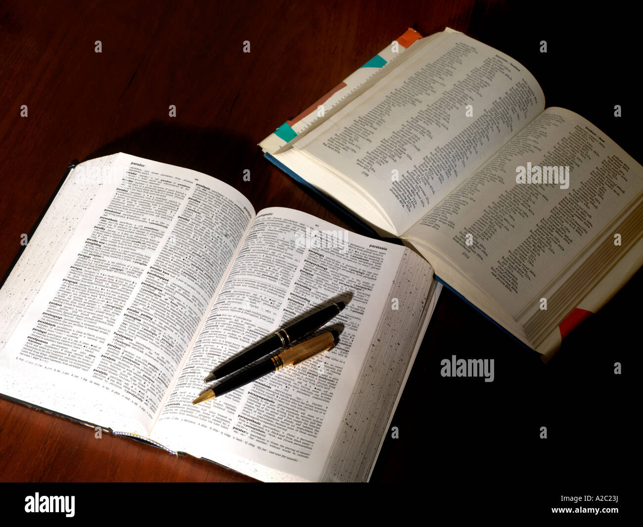 Dictionary, Thesaurus and Pen Stock Photo Alamy