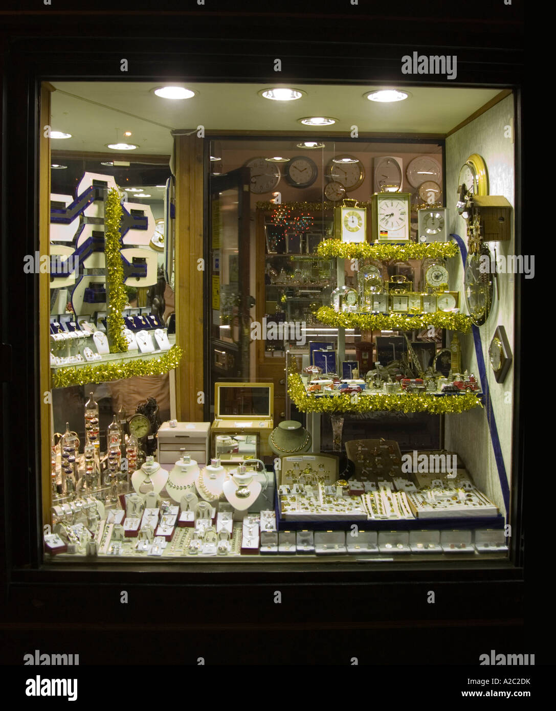 window display of a jeweller shop in Stowmarket, Suffolk, UK in 2006 Stock Photo