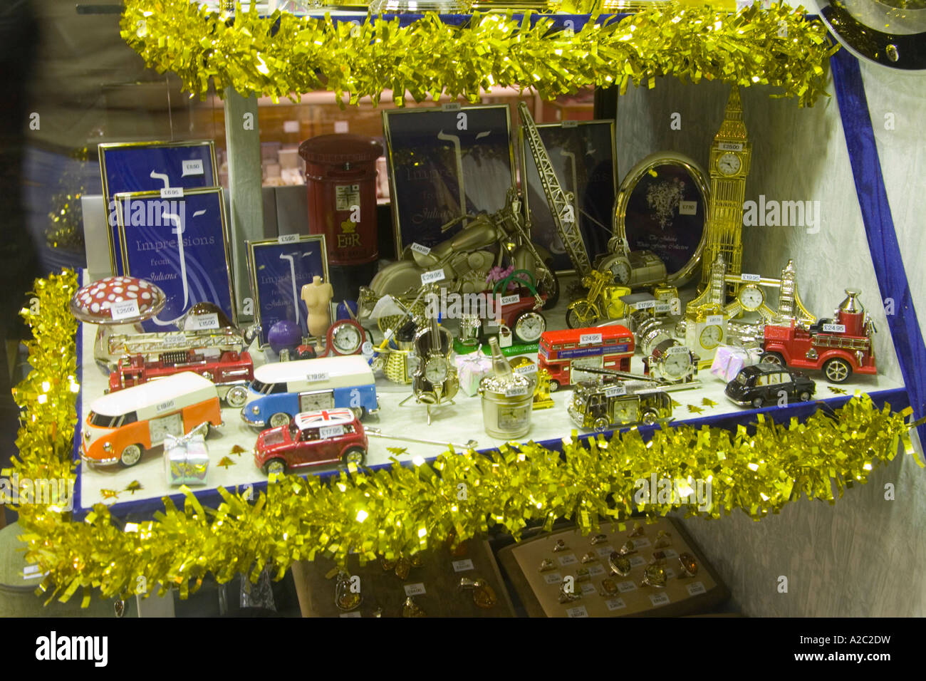 window display of a shop in Stowmarket, Suffolk, UK in December 2006 Stock Photo
