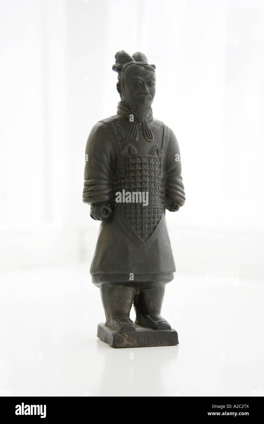 Chinese carved wooden figure about 12' / 300mm in height Stock Photo