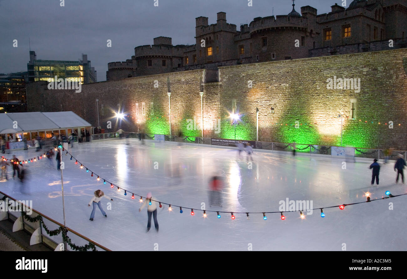 ice skating at the Tower of London Stock Photo Alamy