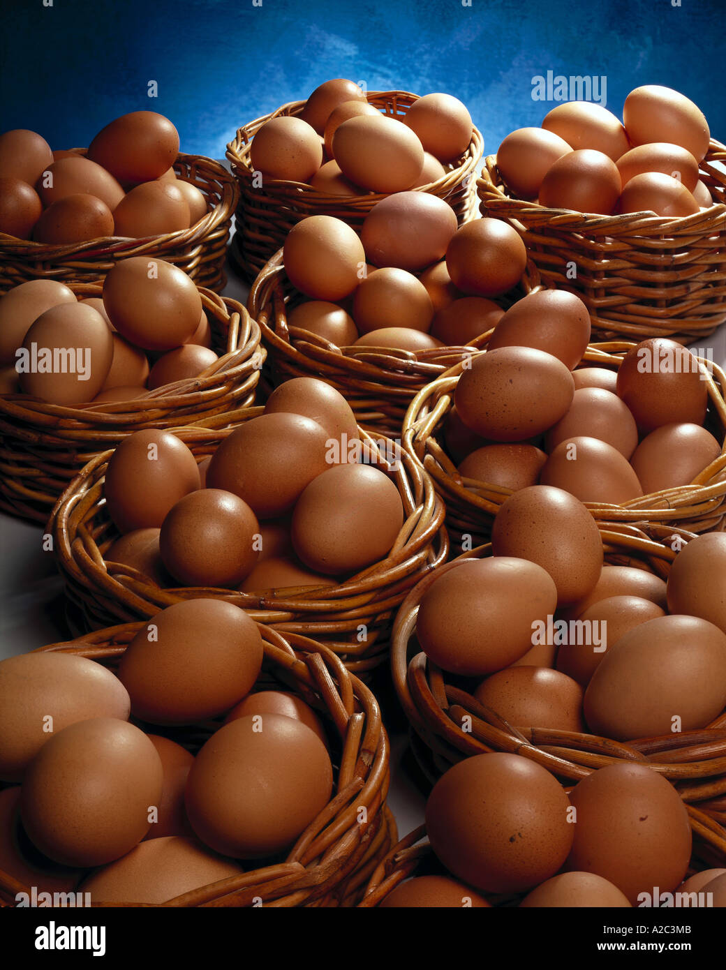 Eggs in baskets Stock Photo Alamy