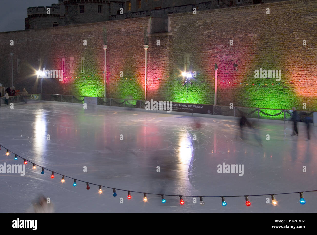 ice skating at the tower of london Stock Photo Alamy