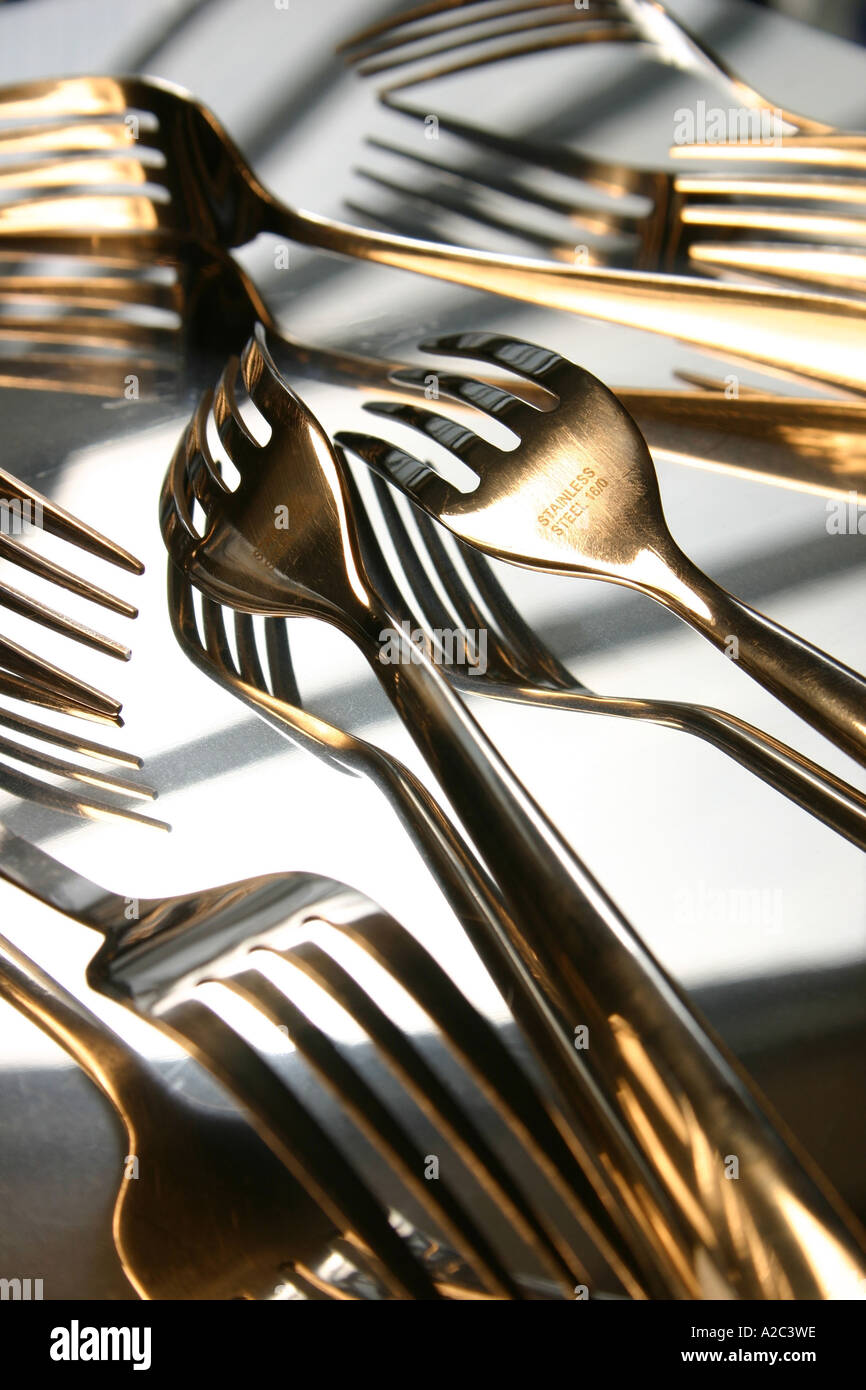 Cutlery forks Stock Photo