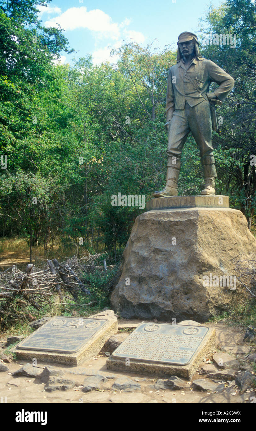 statue of David Livingstone beside the Victora Falls in Zimbabwe in Africa Stock Photo Alamy