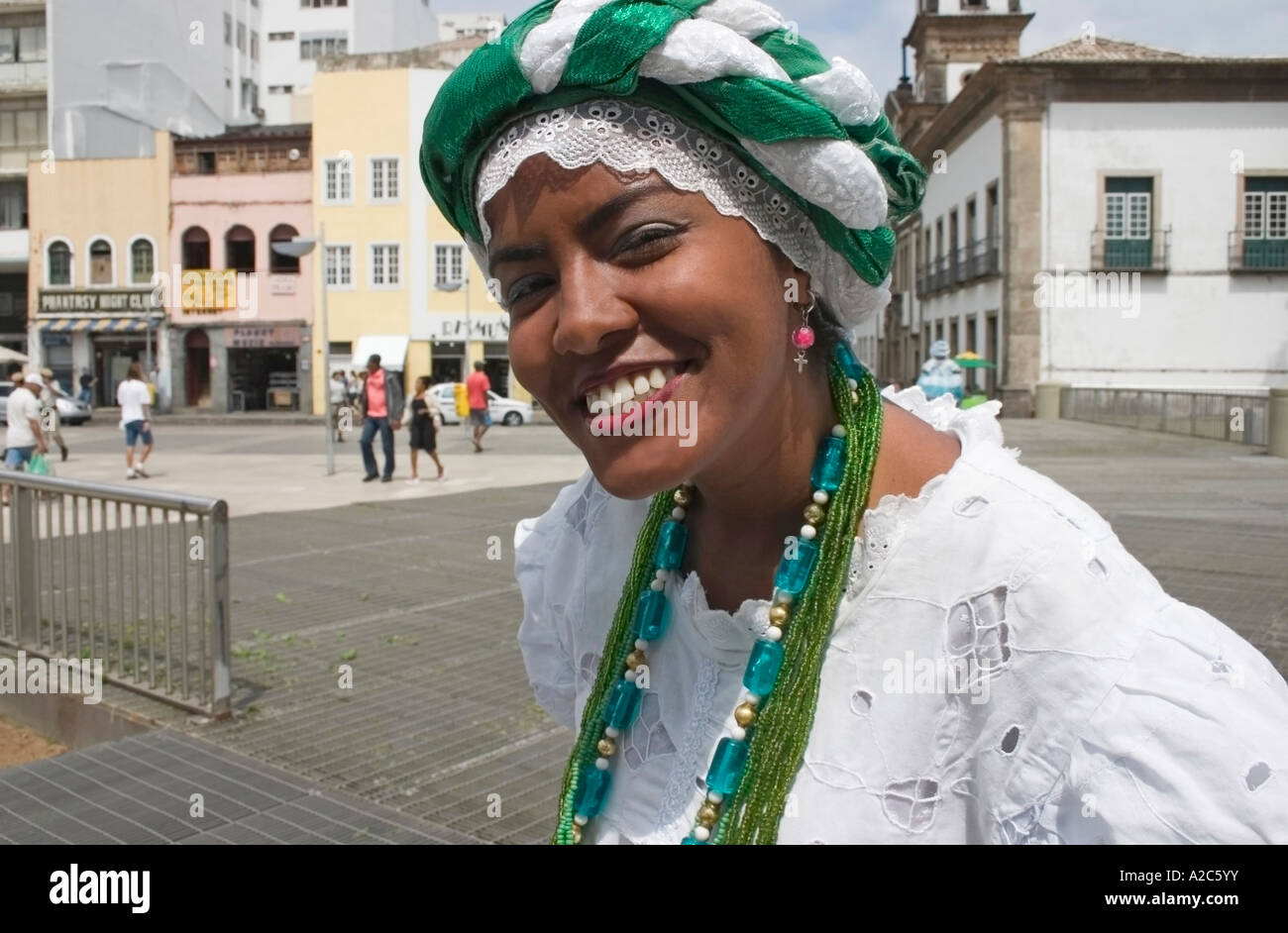 Baiana Woman Salvador da Bahia Brazil Stock Photo