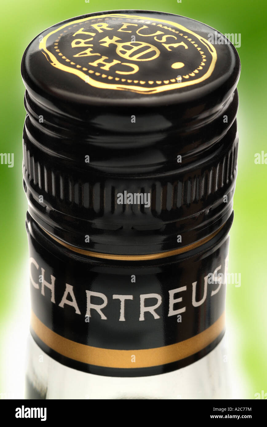 Chartreuse liqueur fabriquee par les peres chartreux voiron france  bottle distillery blend smooth distinctive rich mellow Europ Stock Photo