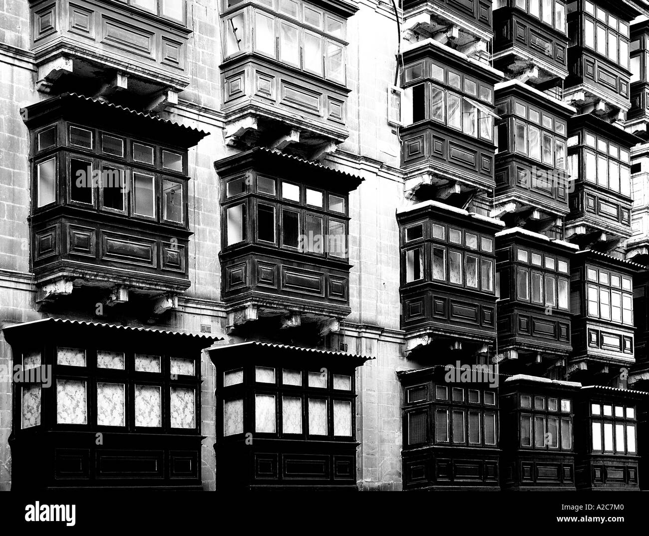 Mediterranean balconies Black and White Stock Photos & Images - Alamy