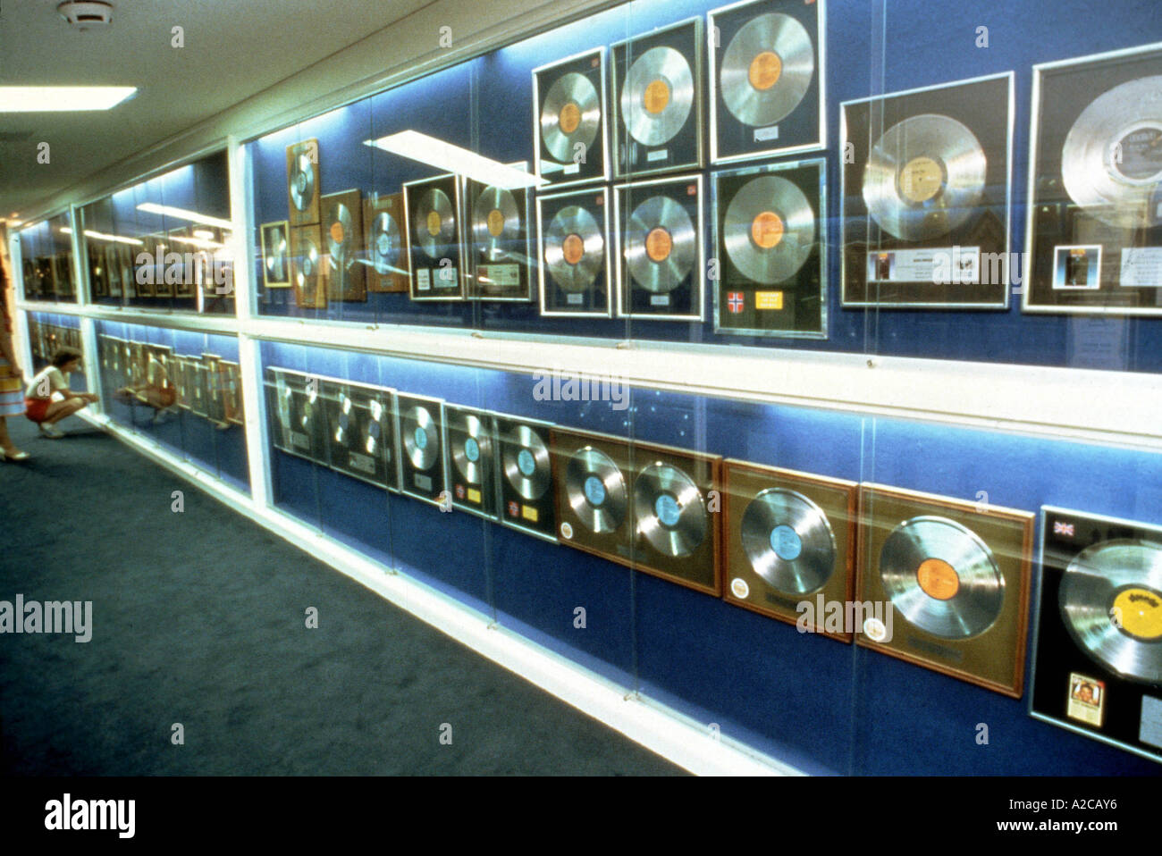 GRACELANDS - Gold Disc collection in  Elvis Presley's home in Memphis Stock Photo