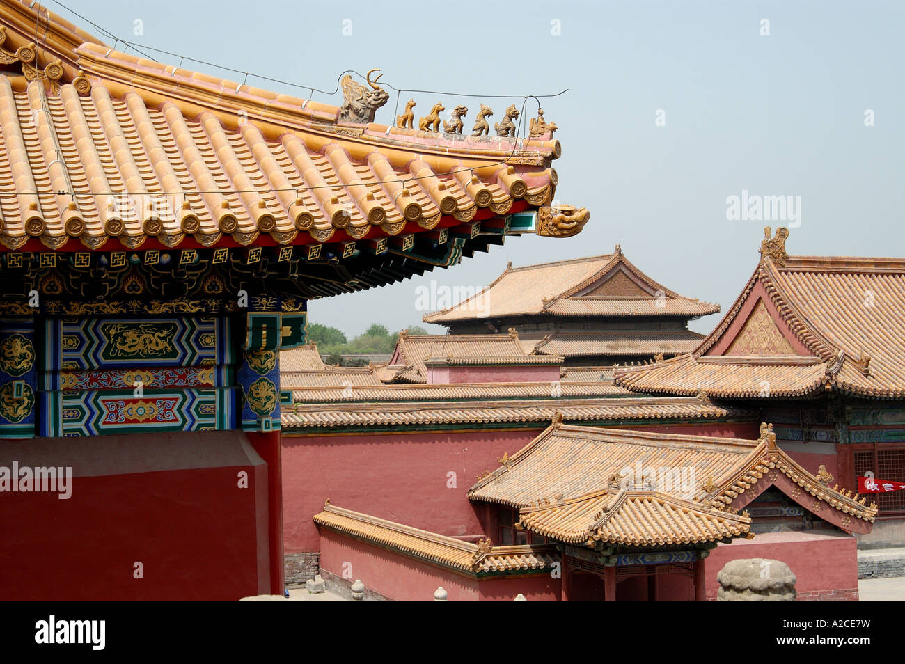 View across the rooftops of the Forbidden City, Beijing China Stock ...