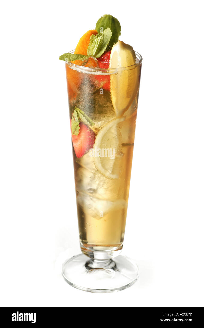 A glass of Pimms Stock Photo Alamy