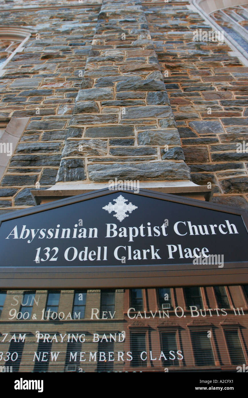 Abyssinian Baptist Church Odell Clark Place Harlem Manhattan New York Stock Photo