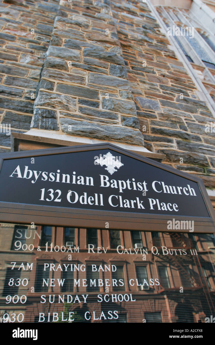 Abyssinian Baptist Church Odell Clark Place Harlem Manhattan New York Stock Photo