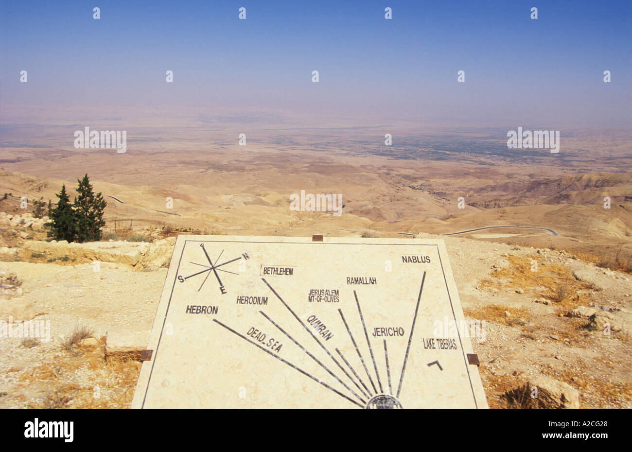 Map of the Middle East at Mount Nebo outside the church of moses Wadi Stock Photo 3420199 Alamy
