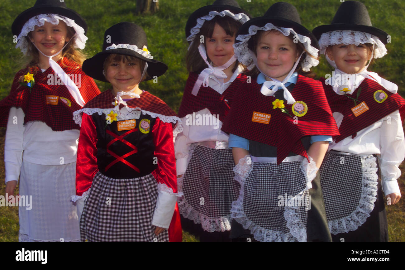 Young Girls in Welsh National Costume Welsh Culture Lifestyle Wales