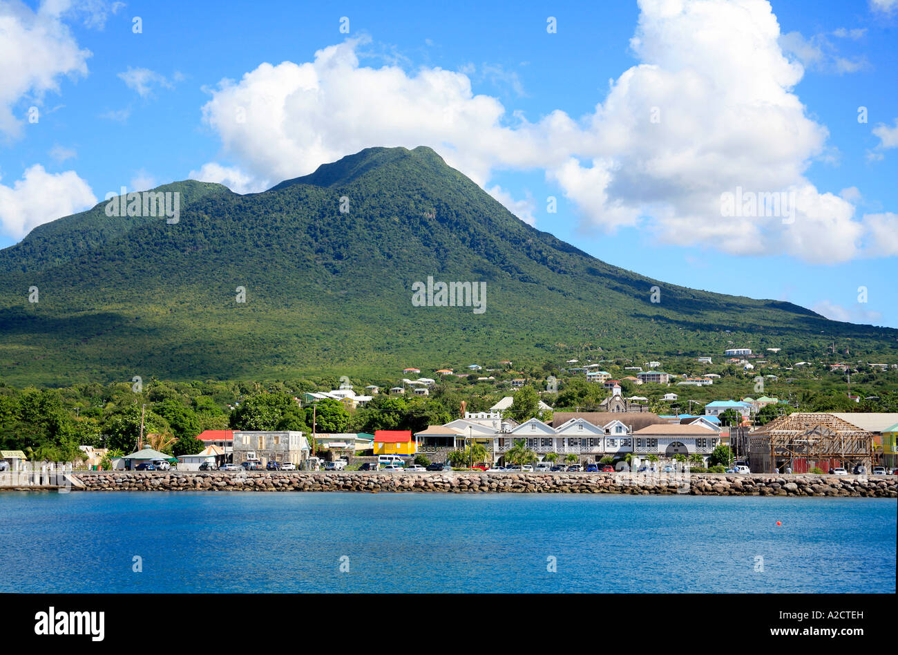 Town of Charlestown at Nevis in the Caribbean Stock Photo