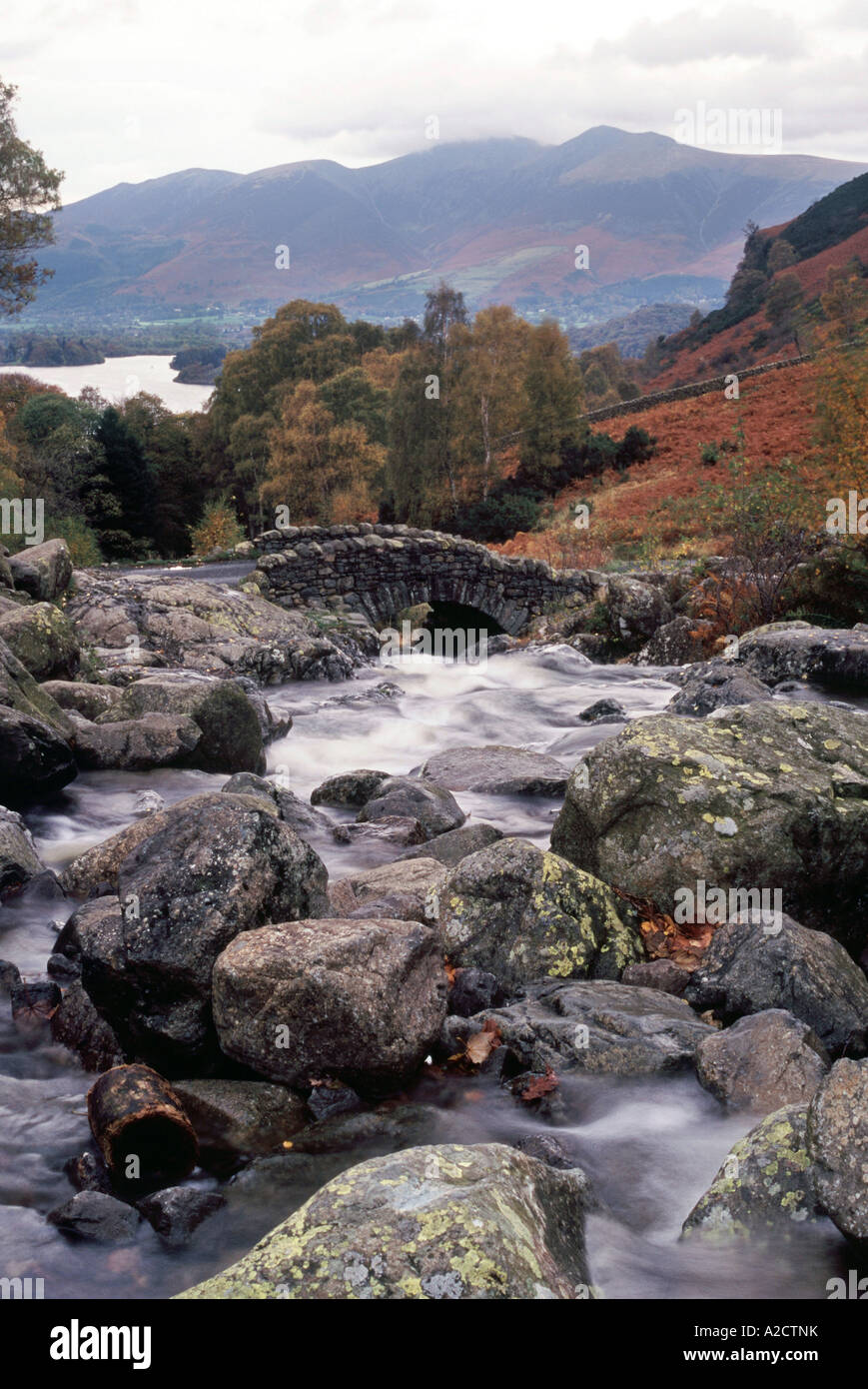 'Ashness Bridge' in the autumn  'Lake District' Stock Photo