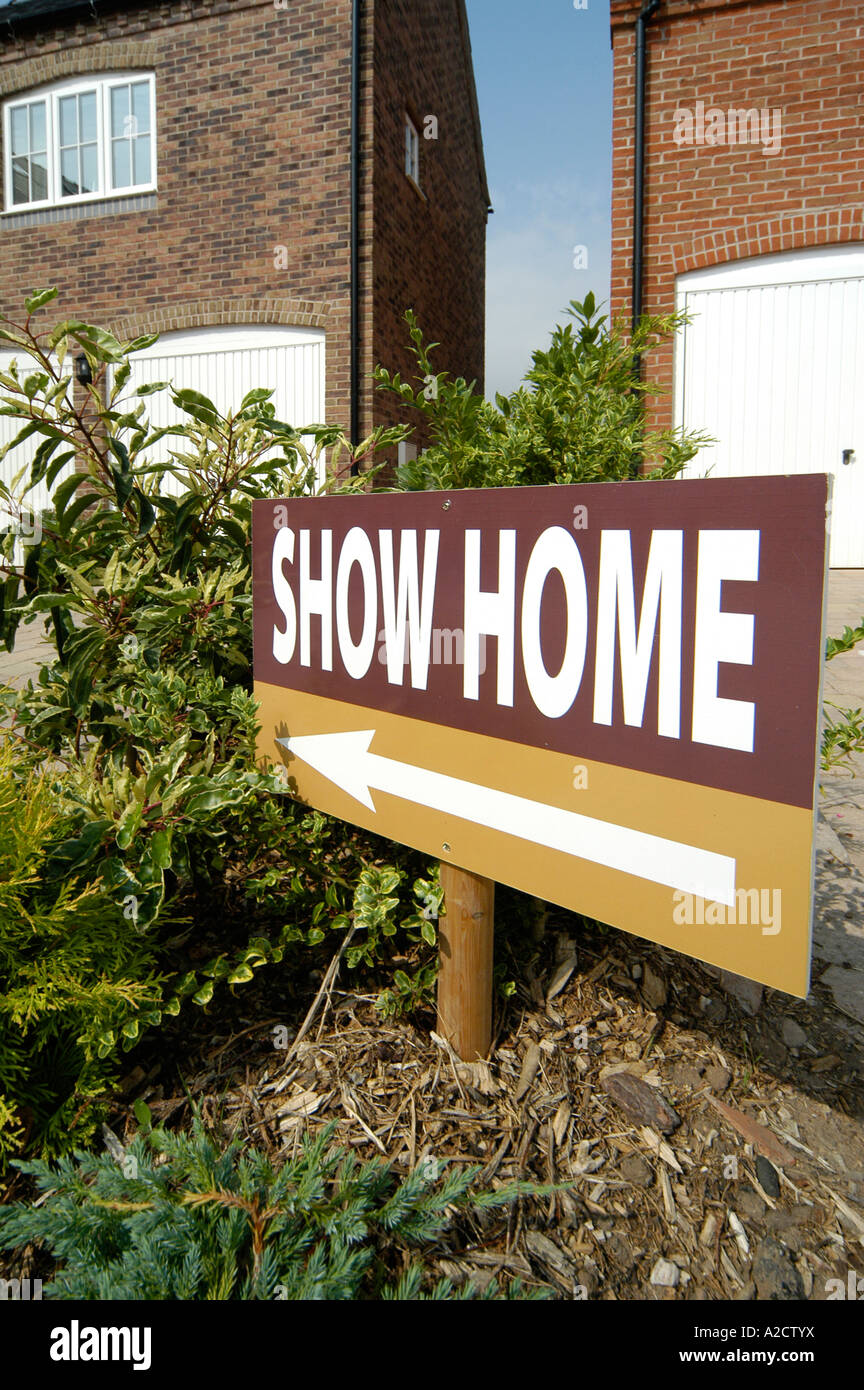 Sign on a new housing development to show home. England Stock Photo Alamy