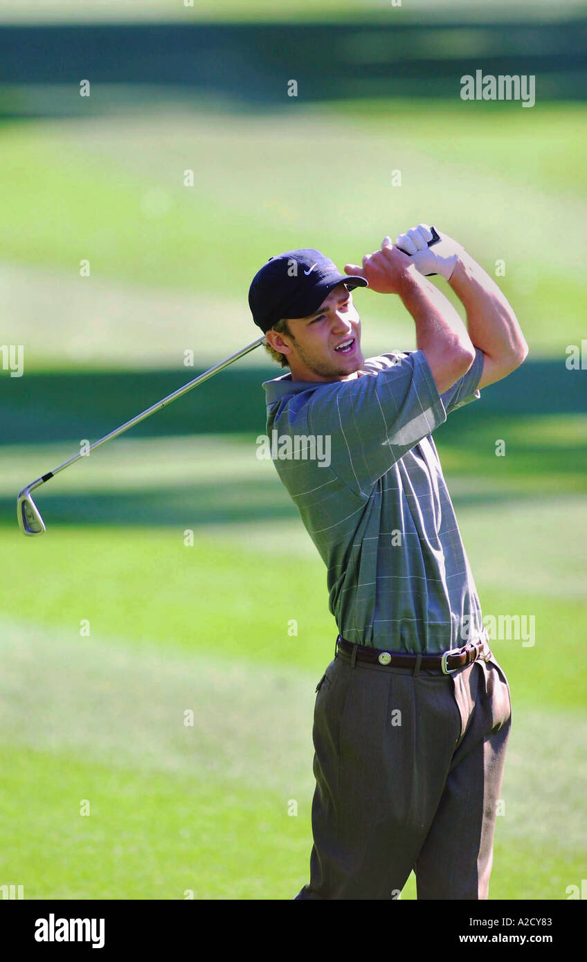 Justin Timberlake plays golf Stock Photo