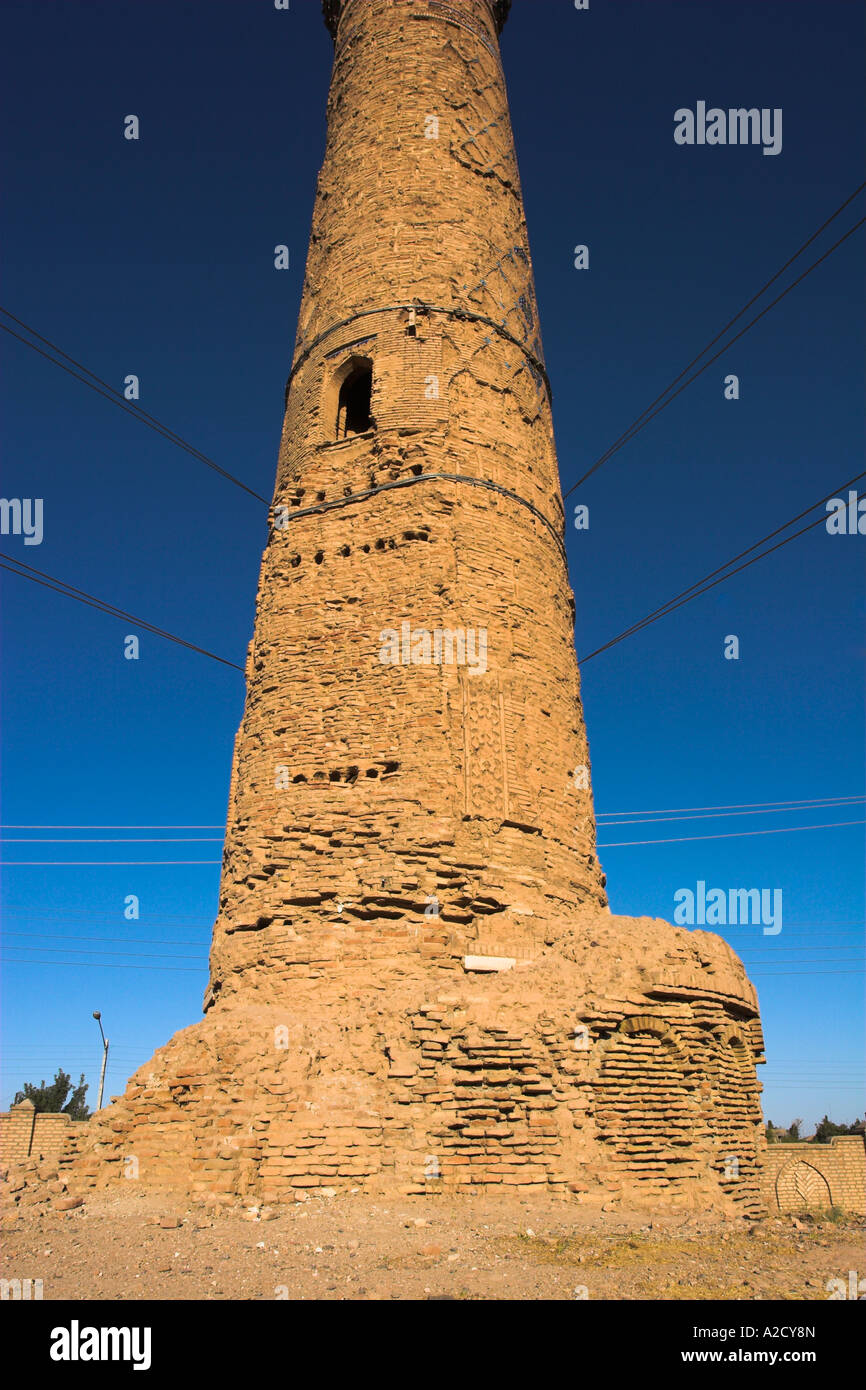 AFGHANISTAN Herat The Mousallah Complex Minaret One of several minarets in this complex this one stands by Gaur Shad s Mausoleum Stock Photo