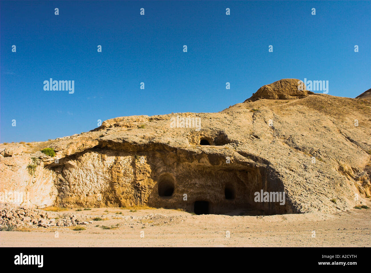 AFGHANISTAN Samangan Province 2km south of the centre of Haibak Buddhist caves know as Takht I Rusam Stock Photo