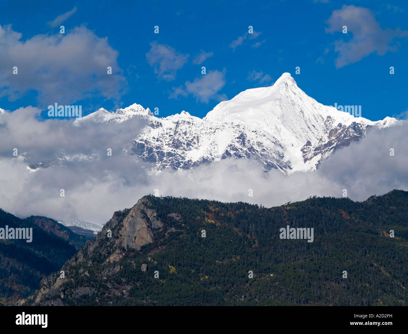 Kagebo the main peak of the holy Tibetan Kawa Karpo Range towers over