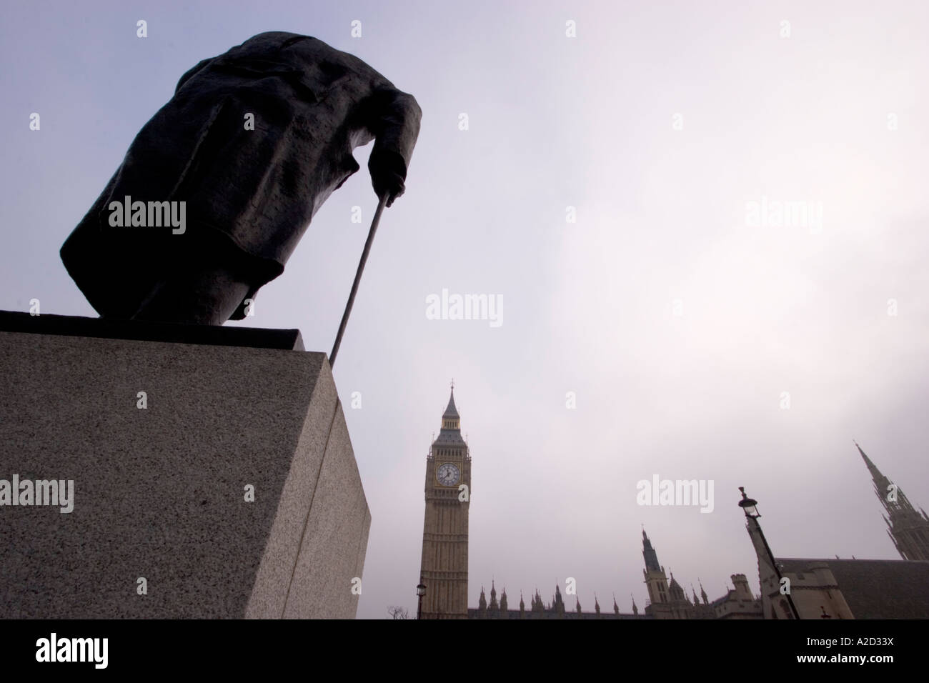Churchill statue Parliament Square Westminster Stock Photo Alamy