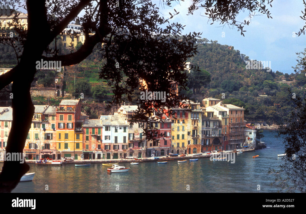Vintage 1965 Italy Portofino Harbour scene  Stock Photo