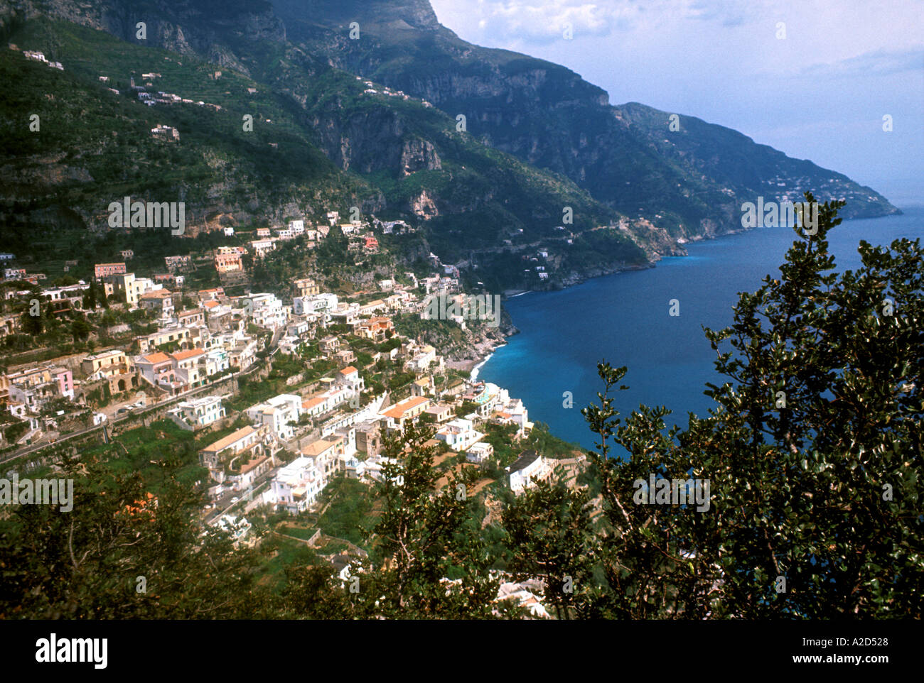 Vintage 1965 Italy Positano View along coast  Stock Photo