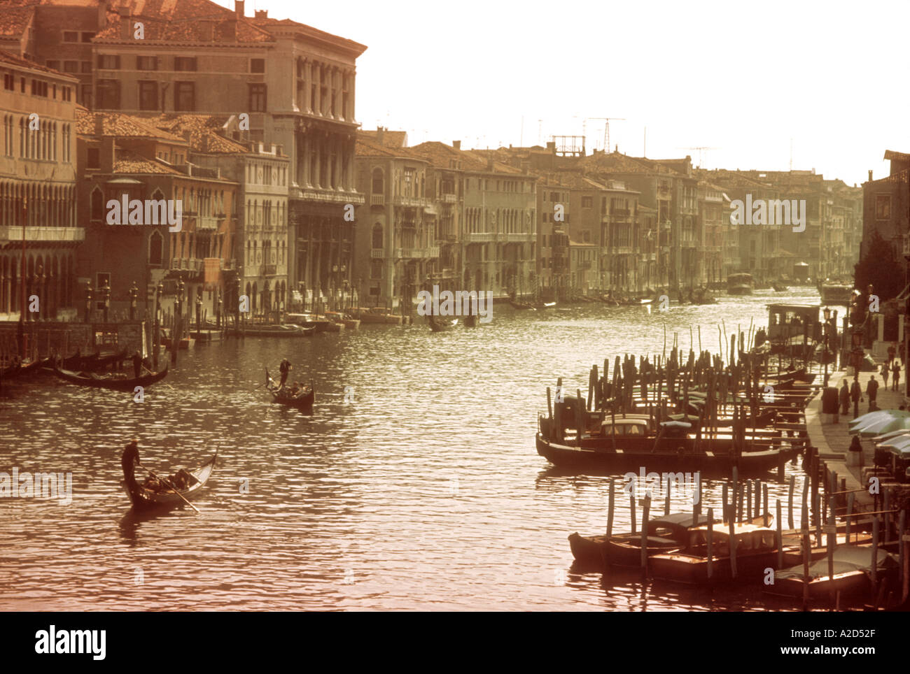 Vintage 1965 Italy Venice Grand Canal  Stock Photo