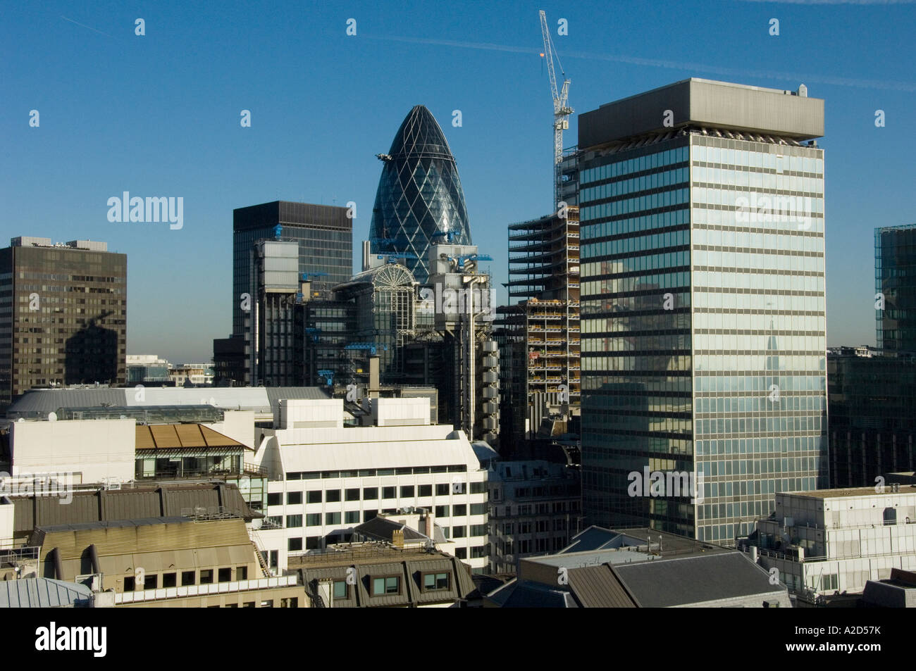 Rooftop view of the square mile in the City of London Stock Photo