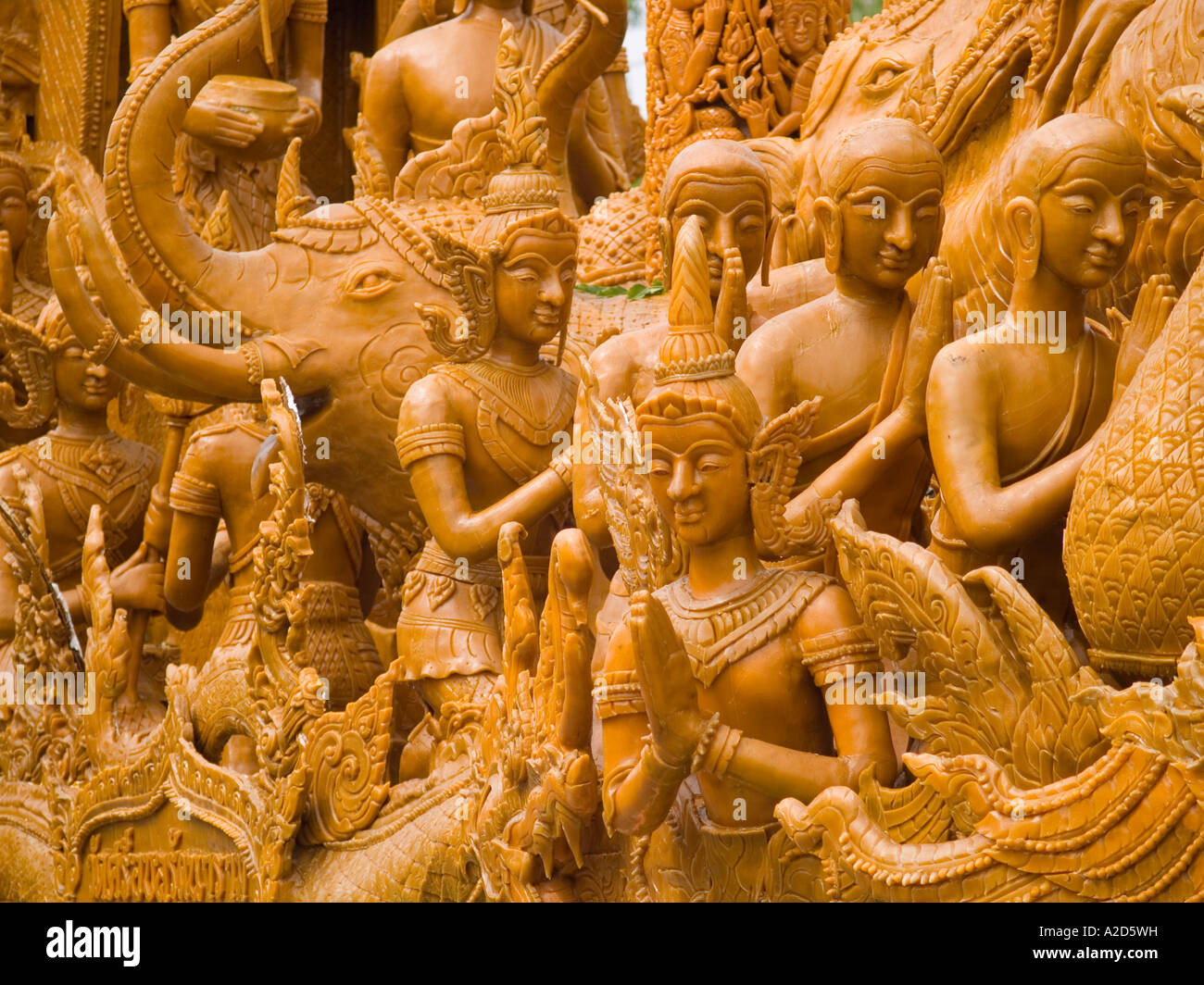 Buddhist scenes depicted in giant wax candle sculpture Candle Festival