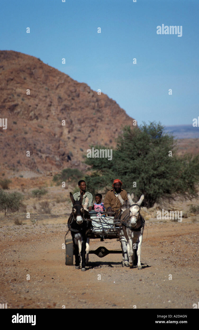Donkey cart common transport in Riemvasmaak Northern Cape South Africa Stock Photo