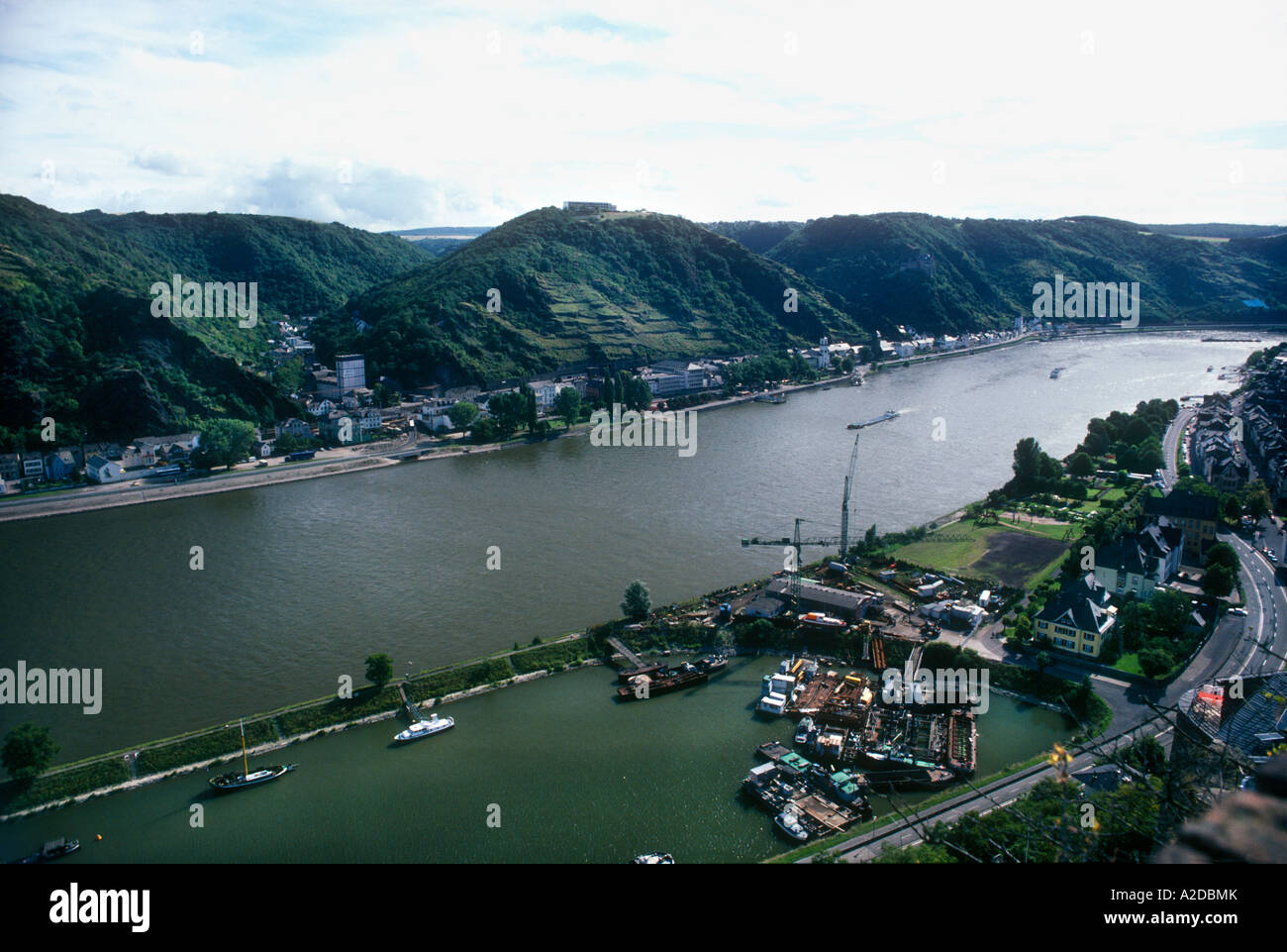 Rhine River at St Goar taken from Burg Rheinfels & view of the ...