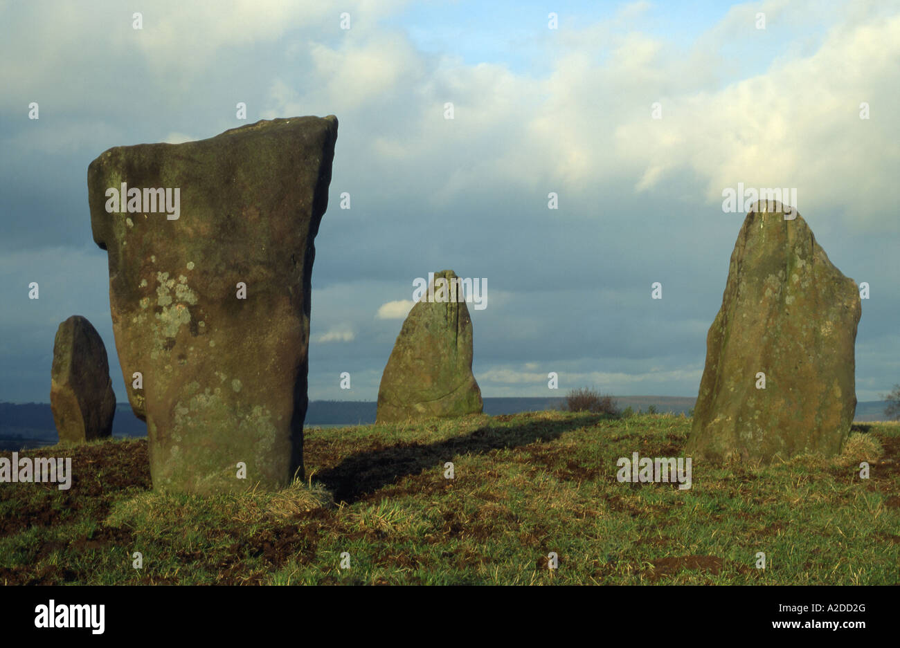 Nine Stone Close, Harthill Moor, Derbyshire, England Stock Photo
