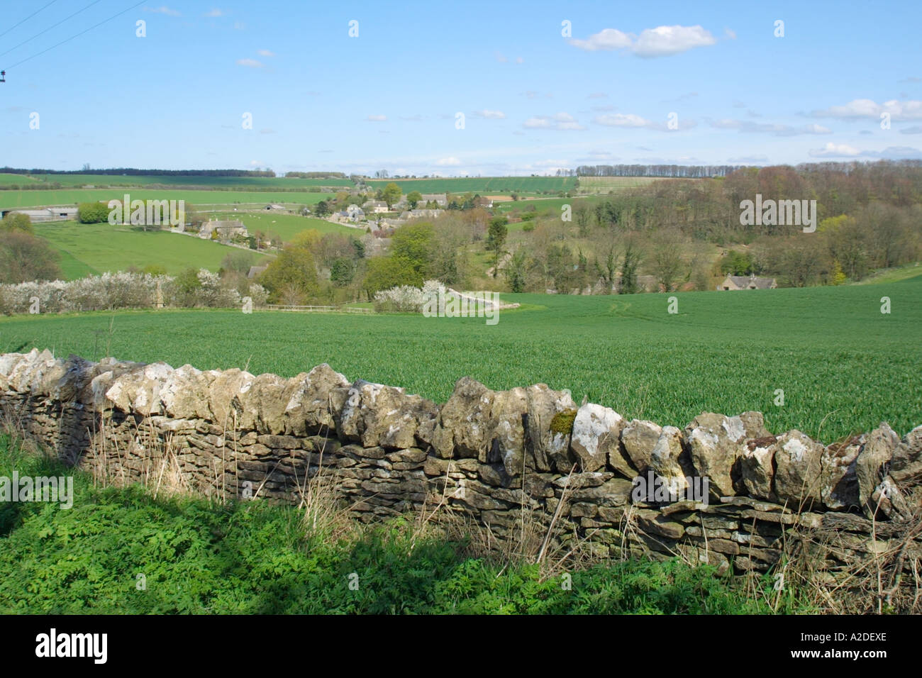 The view over rural Compton Abdale, Gloucestershire, Cotswolds, England