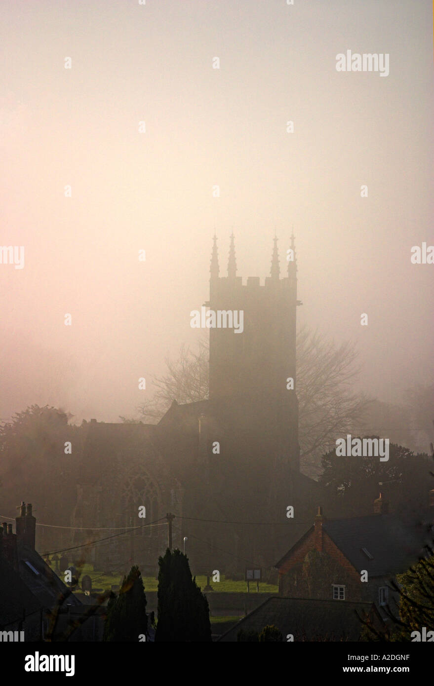 Shaftesbury in the Morning Mist Stock Photo