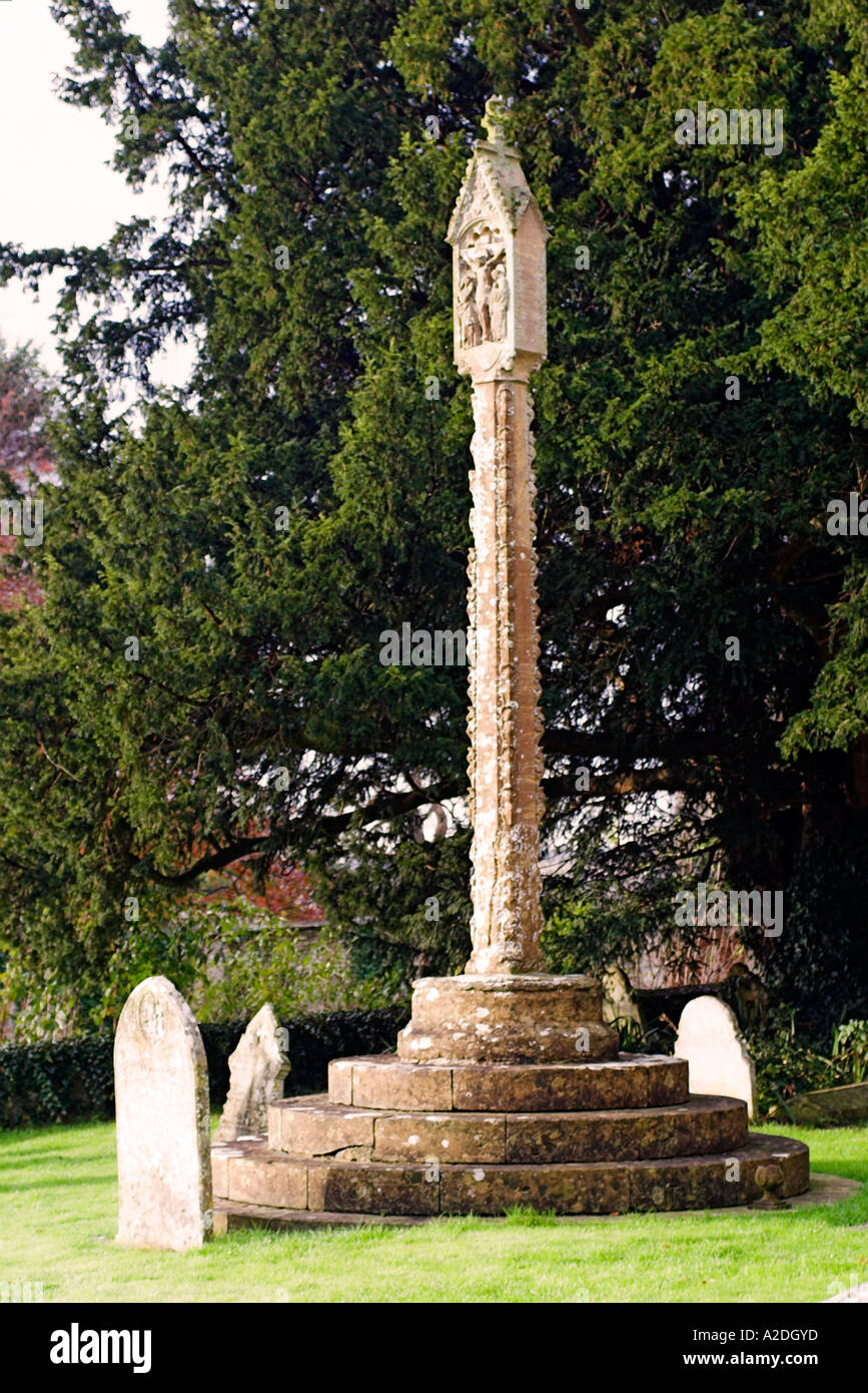 The Historical Cross at St Andrew's Church in Trent Dorset Stock Photo