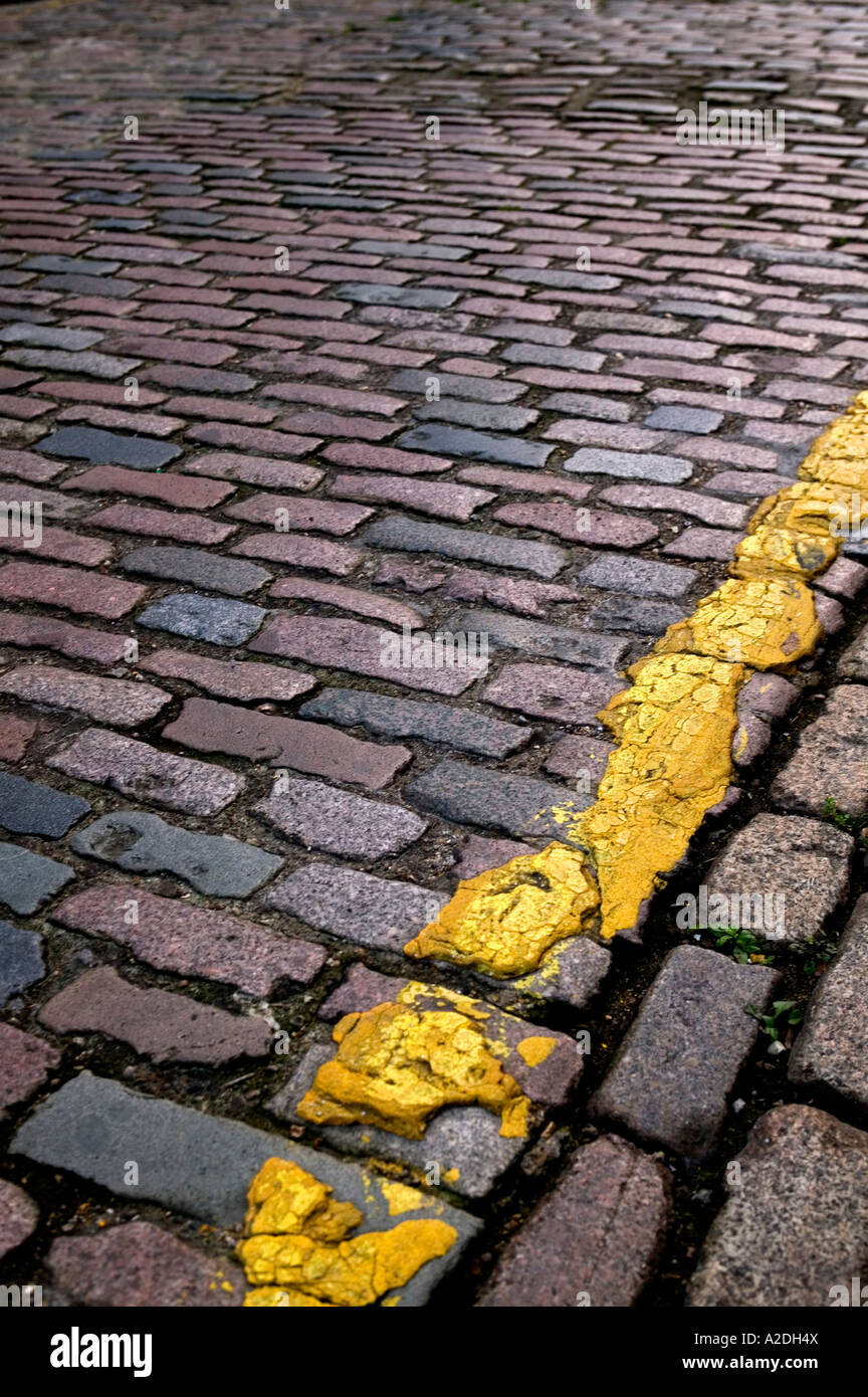Cobbled street in London UK Stock Photo