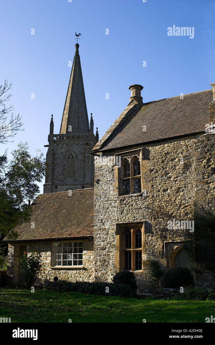The former Priest House and St Andrew's Church Trent Dorset Stock Photo
