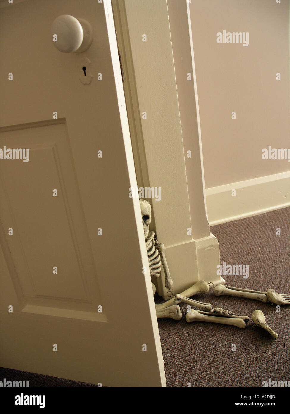 Skeleton Coming Out of Closet Stock Photo - Alamy
